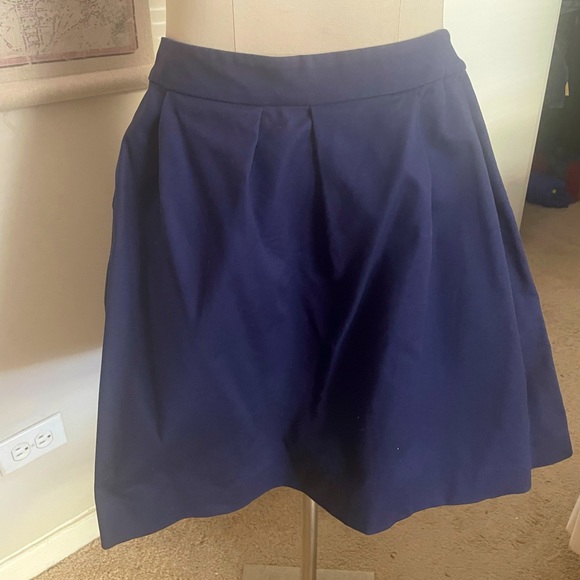 Navy full pleated skirt from LOFT - Picture 1 of 4